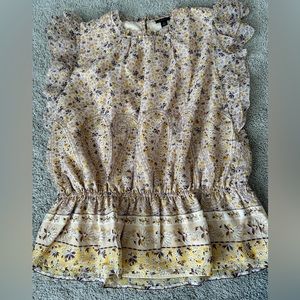 Ann Taylor Sleeveless Ruffle Peplum Blouse - XL